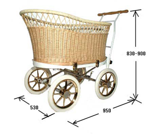 籐・ラタンの乳母車/基本セット