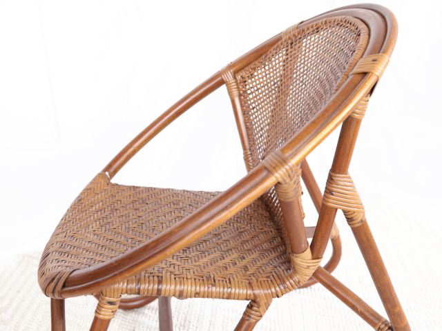 即納】籐・ラタンのアームチェア/椅子/W52.5×D53×H60（SH31)/坐面 